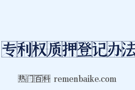 专利权质押登记办法是什么意思的图片